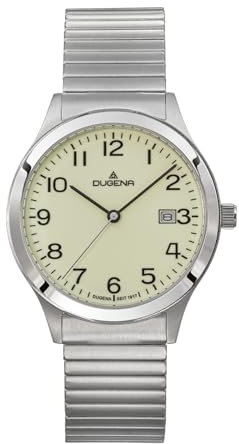 Dugena Herren-Armbanduhr 4461121 Bari, Quarz, Silber, Edelstahl, Mineralglas, 5 bar