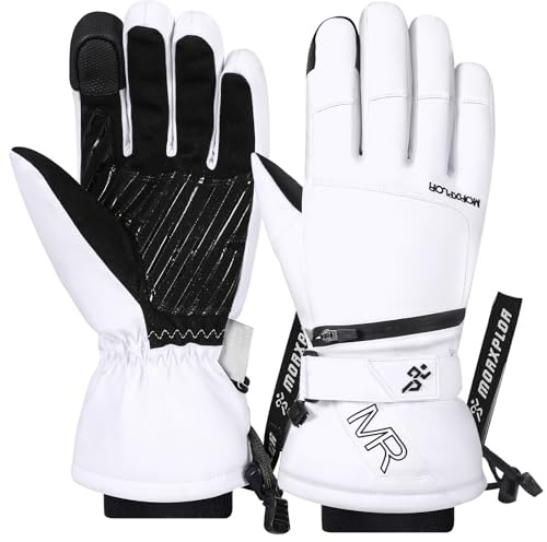 MORXPLOR Ski Snow Gloves for Men Women,3M Thinsulate Insulated Warm Winter Snowboard Windproof Winter Touchscreen Snowmobile Gloves for Cold Weather