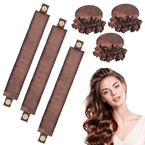 3-teiliges Set Hitzefreier Lockenstab, Hitzefreier Lockenstab und Seidenlockenstab
