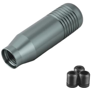 wangfq Schaltknauf 8,5 cm stilvoller Schaltknauf-Stick, Schaltgetriebe, universelles Auto, Aluminium, verlängerter JDM-Schalthebel, Schaltkopfknopf Schaltknauf 5 Gang(Titanium)