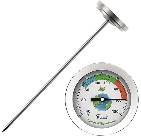 Jordtemperaturmätare – 7 trädgårdstermometer, jordsondstermometer | Lättläst trädgårdstermometer, termometer för utomhustemperatur, termometer