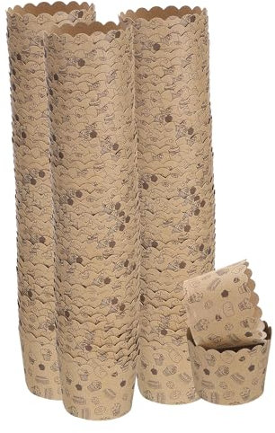 QUARKZMAN 150pz Pirottini da Forno in Carta Piccolo Rivestimento per Frittella in Carta Kraft Marrone Antigrasso Monouso Sfuso per Matrimonio Compleanno Laurea, Torta Piccola