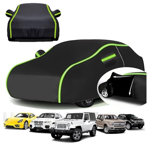 Car Cover Outdoor for 𝖣acia 𝖣uster 3 (2024) Accessories Full Car Cover All Weather Rain Snow Sun UV Protection with Reflective Stripes,Parking Safety(Size:332,Color:Black)