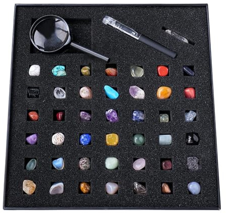 Kinder Edelsteine Set, Edelsteinsammlung Für Kinder, Sammlung Gesteine Und Mineralien Mineralien Steine Entdecker Set Für Kinder, Natürliche Edelsteine Und Kristalle Mineralien Steine Geschenk Kinder