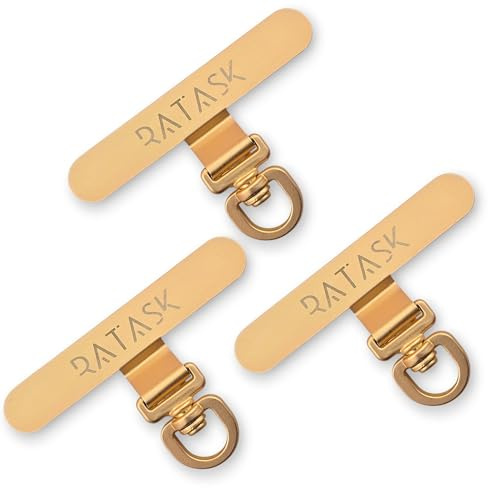 RATASK Tether Tab for Phone Lanyard, Mobile Phone Strap Tether Patch, Universal Tether Patch, Durable Metal or Soft Fabric Option, Pack of 3