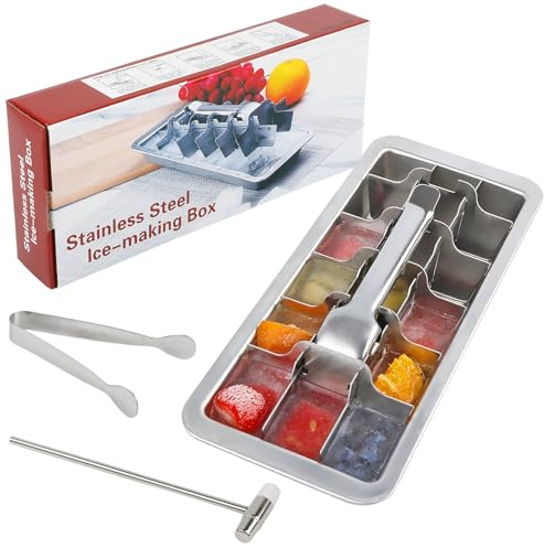 KAYCROWN 18/8 Stainless Steel Ice Cube Tray, Vintage Ice Cube Tray