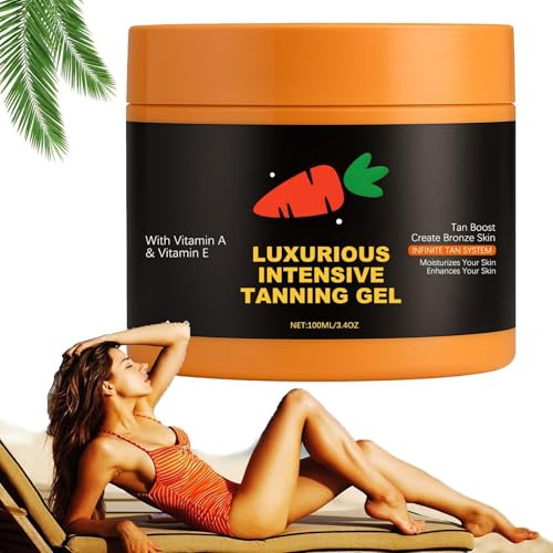 Bräunungsbeschleuniger, Premium Bräunungscreme, Karotte Selbstbräuner Körper Gesicht Solarium Creme mit Natürlichen Inhaltsstoffen, Bräunungsöl für Sonnenbänke & Außensonne (1PC, 120g)