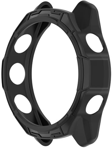 LOKEKE Kompatibel med Garmin Forerunner 570 skyddsfodral skydd, TPU skyddande klocka fodral skal kompatibel med Garmin Forerunner 570 47mm (svart)