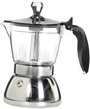 iplusmile Caffettiera Acciaio Inossidabile da Tazze Design Trasparente Espresso per Uso Speciali
