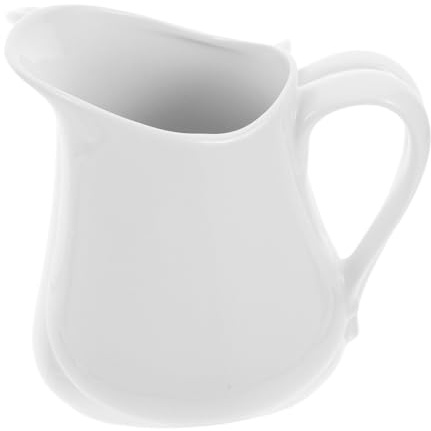 STOBAZA Bianca Brocca in Ceramica Da Piccola Brocca Per Panna Da Cucina Contenitore Per Condimento in Ceramica Per Lattiera Versatore Per Sciroppo Per Confettura