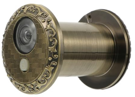 Baluue Visor de Puerta de Aleación de Zinc con Timbre Integrado Diseño Moderno Antirrobo Ángulo Visual Amplio para Seguridad Hogares y Hoteles sin Batería Antiguo