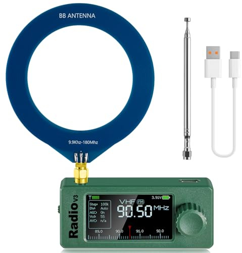 AURSINC SI4732 Mini Radio V3 Pocket Short Wave Radio Ricevitore, All Band HF SW MW VHF, Portatile AM FM LSB USB Transistor Radio, 800mAh Batteria per Avventure All'aperto, Viaggi & Uso quotidiano