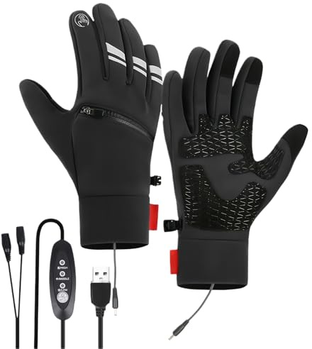 Générique Beheizte Handschuhe für Damen – wasserdicht, wiederverwendbar, Touchscreen im Winter – beheizte Winterhandschuhe für Winter, Jagd, Fußball, Golf, Arbeit, Motorrad, Ski, Outdoor