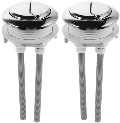 Gadpiparty 2 Pezzi Pulsante di Scarico Doppio per Wc 48×57Mm, Maniglia di Ricambio per Coperchio Serbatoio, Parti di Sostituzione per Wc Domestici, Compatibile Sanitari Tradizionali,