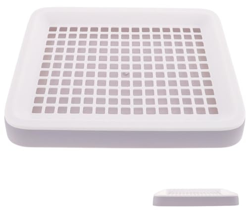 YARNOW Kaninchenstreubox Kunststoff mit Bodennetz und Hakenbefestigung Anti Fall Hasentoilette für Kleintiere Wie Hamster Meerschweinchen Chinchilla Indoor