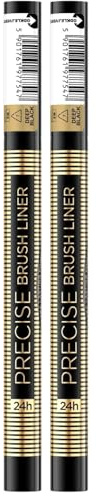 Eveline Cosmetics Eyeliner con Pennello Preciso - Lunga Durata 24 Ore, Nero Intenso, Applicazione Facile per Principianti, Pennello a Precisione Morbida (Confezione da 2)