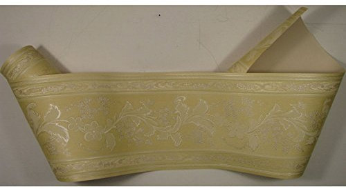 Tapeten Borte Bordüre Satin floral hell gelb