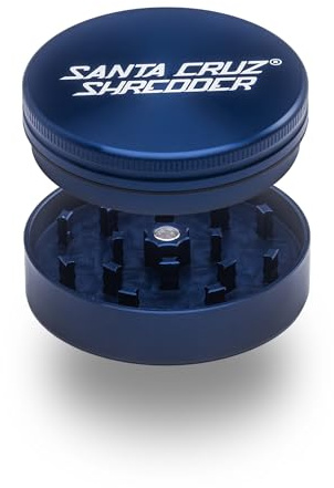 Santa Cruz Shredder Metal Herb Grinder Knurled Top for Stronger Grip 2-Piece 2.7 (Blue)