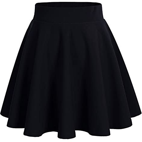 Bridesmay Jupe plissée Polyvalente et Extensible pour Femme Black XL
