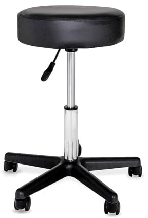 dibea Rollhocker Arbeitshocker Hocker Praxishocker, schwarz