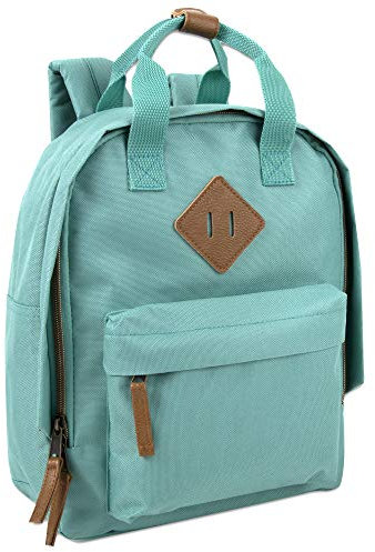 MADISON & DAKOTA Canvas Mini Backpack for Everyday & Day Pack Rucksack in Solid Color Blocks, Black, S, Rucksack Backpacks