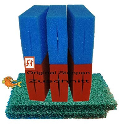 Steppan 6 Stück Filterschwämme 3 Blaue und 3 rote -Plus- 2 Stück Biomatten für Oase Biotec 10