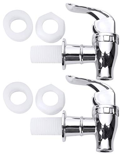 YOOJIA 2 Stück Kunststoff Zapfhahn Auslaufhahn Getränkespender Bierfass Weinfass Saftspender Ersatz Wasserhahn (17mm) A Silber B 17mm