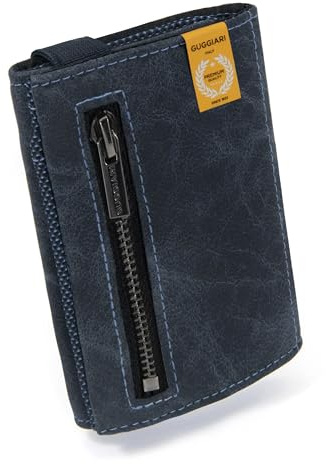 GUGGIARI® Slim Wallet mit Münzfach aus Microfaser Jacquard mit RFID Schutz - Schlankes Portemonnaie für Kreditkarten - Kreditkartenetui - Brieftasche für unterwegs