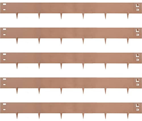 VEVOR Bordure de Pelouse en Acier 7,6 x 99 cm Clôtures de Pelouse 5 PCs Bordure de Jardin Métal Empêcher Racines & Mauvaises Herbes Propagées Création de Bordures pour Jardins Sentiers Pelouses Cours