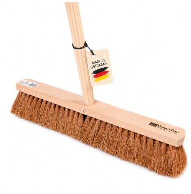 Handwerkerbesen 60cm Kokos Borsten Besen mit Stiel 140cm Lang Stielloch