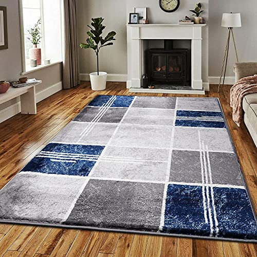 PHP Super Soft Rugs for Living Room Bedroom Rug - Thick Dense Pile Non Shed Fluffy Rug For Bedroom - Small Medium Large Carpet Area Rugs Kitchen Floor Mat (80 x 150 cm (2ft 8 x 5ft), Navy)