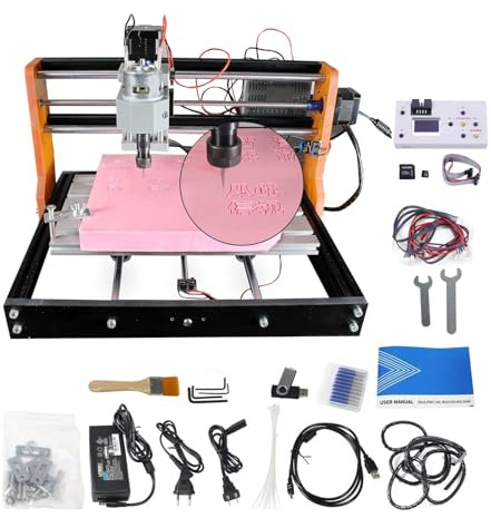 CNCTOPBAOS Upgrade 3018-PRO CNC Router Kit,with GRBL Offline Controller,with 3 Axis Limit Switches,Emergency Stop,DIY Mini Desktop Cutting Wood Acrylic PVC PCB Engraving Milling Machine