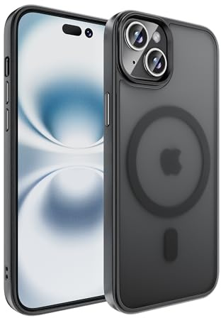 tigratigro Magnetic Case for iPhone 13 Mini, Compatible with MagSafe, Translucent Matte Slim Back Shockproof Protective Case, Military Grade Shockproof Protection (Black)