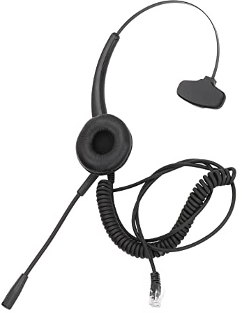 Telefonheadset med RJ9-uttag, Trådbundna Affärshörlurar med Mikrofonbrusreducering, Kontorsheadset för Callcenterkontor