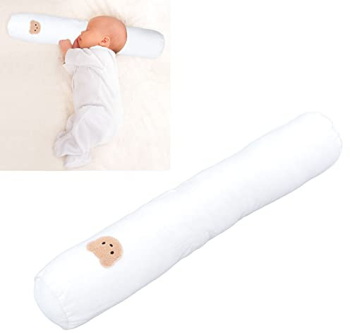 Almohada multifuncional para bebé, almohada antivuelco, almohada para siesta lateral, almohada para abrazo, almohada para pierna trasera, para cuna, cama, carro, lavable a(Oso blanco + caqui)