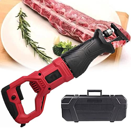 ZWEBY Scie à os 4800W, scie de boucherie électrique, scie à Viande à guichet, 4 Lames de scie pour os/métal/Bois, pour viandes congelées, côtes de Porc et de Poisson