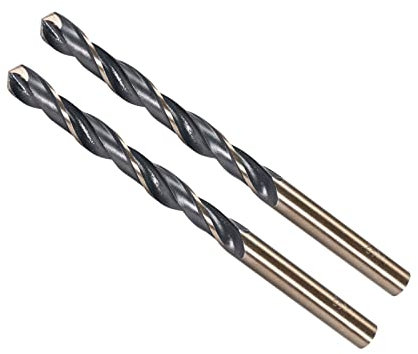 CoCud Torsione Trapano Punte, 6,2mm Taglio Bordo, Titanio e Nitruro Rivestito Alta Velocità Acciaio 4341 Rotondo Codolo per Acciaio Inossidabile Foratrice Macchina, 2pz