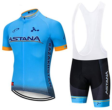assocauicy Herren Kurzarm Fahrrad Trikot Set,Atmungsaktiv Schnell Trocknend Radtrikot Mit 4d Gel Gepolsterten Shorts Fahrradbekleidung Set
