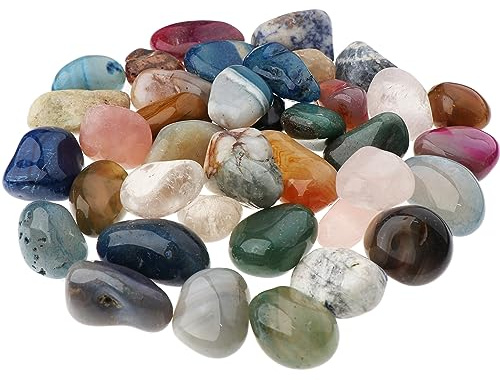 NKlaus Trommelsteine 900g, 35 mm 35 mm Multi Mix 30 Heilsteine Edelsteine | edelsteine weiß glänzend