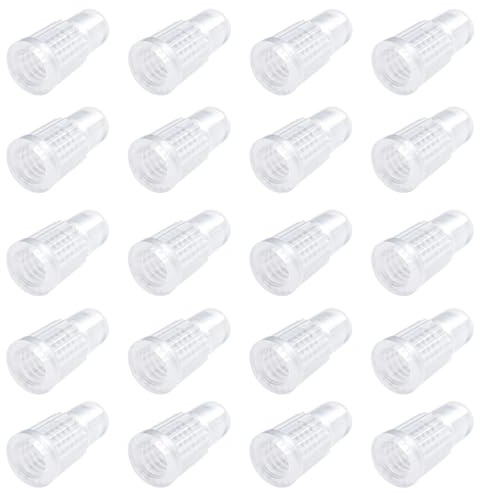 EVOZOOD Plastic Presta Valve Stem Covers for Bike Tire Valve Caps Air Dust Caps-Used on Presta/French Valves for MTB, Mountain Bike, Road Bike, Bicycle (20 Pack), Transparent