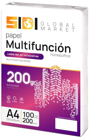 SIDI Extra-Weiß A4-Papier 200g DIN Druckerpapier für Kopierer und Mehrzweck - Packung für Schule, Arbeit oder Privatgebrauch