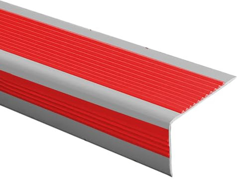 Treppenkantenprofil Treppenprofil L-Form Flexible Gummistufen PVC Kunststoff Treppen-Kantenschutz Kantenschutzprofil Wasserdicht Eckenschoner Geeignet für Außen- und Innentreppen. ( Color : Rosso , Si