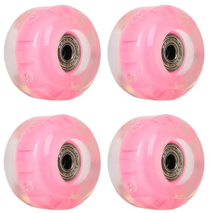 Skates Räder 4 Stück Skate Roller Räder Lager Skateboard Longboard Ersatz Kinder Erwachsene Skateboard Roller Zubehör (Farbe: Pink)