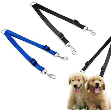 Hundeleine Doppelleine für Kleine Hunde Doppelte Leine für 2 Hunde Hundeleine Schwarz Double Dog Doppelleine Gehen Trainer Doppelleine Verstellbar 360°Drehbar Hundeleine 2 Stück