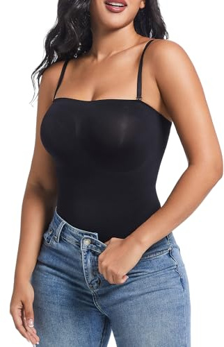 BEINF Femme Body Amincissant Ventre Shapewear Sculptant Sans couture Body Shaper Corsetet Bodysuits Minceur String Réglable Noir XXL