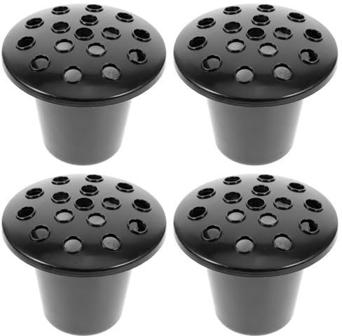 Kichvoe Friedhofs-blumentopf-einsätze 4 Stück Schwarze Gedenkvase 16-Loch-Spike-Basis Für Dekoration