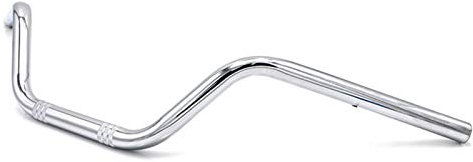 Motorradlenker Kompatibel 7/8 22mm Vintage Motorrad Lenker Motorrad Hochhaus Griffstange für Roller Chopper MT09 CB500X NC750X XL883 Lenkung(Silver)