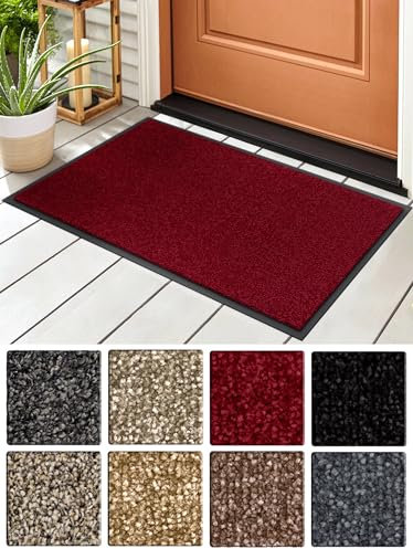 Prestige Schmutzfangmatte schön und haltbar, Premium Fußmatte innen & außen - Sauberlaufmatte für Eingangsbereich, Flur & Haustür - Rot 60x80