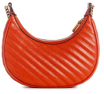 GUESS Damen Sela Mini Hobo Klappe, Crossbody-Tasche, Fuchsrot