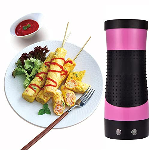 Automatic Electric Egg Roll Maker Vertical Nonstick Cooker Household DIY Breakfast Sausage Hot Dog Machine Omelette Cooking Tool Pink Color